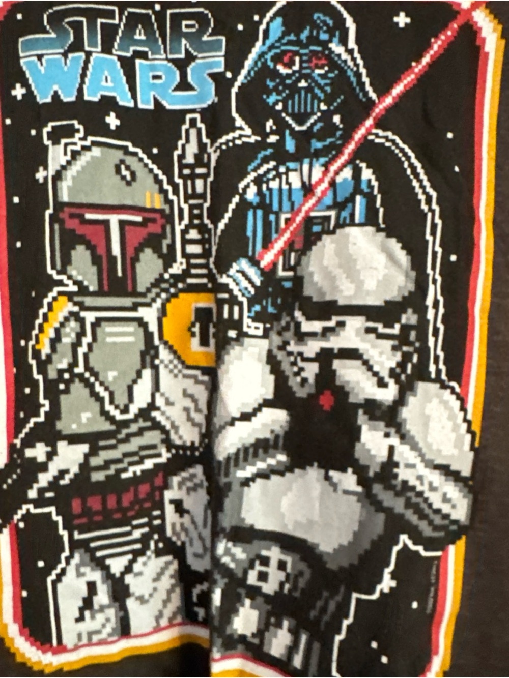 Star Wars medium T-Shirt — Black with Multicolor Pixel Art Characters